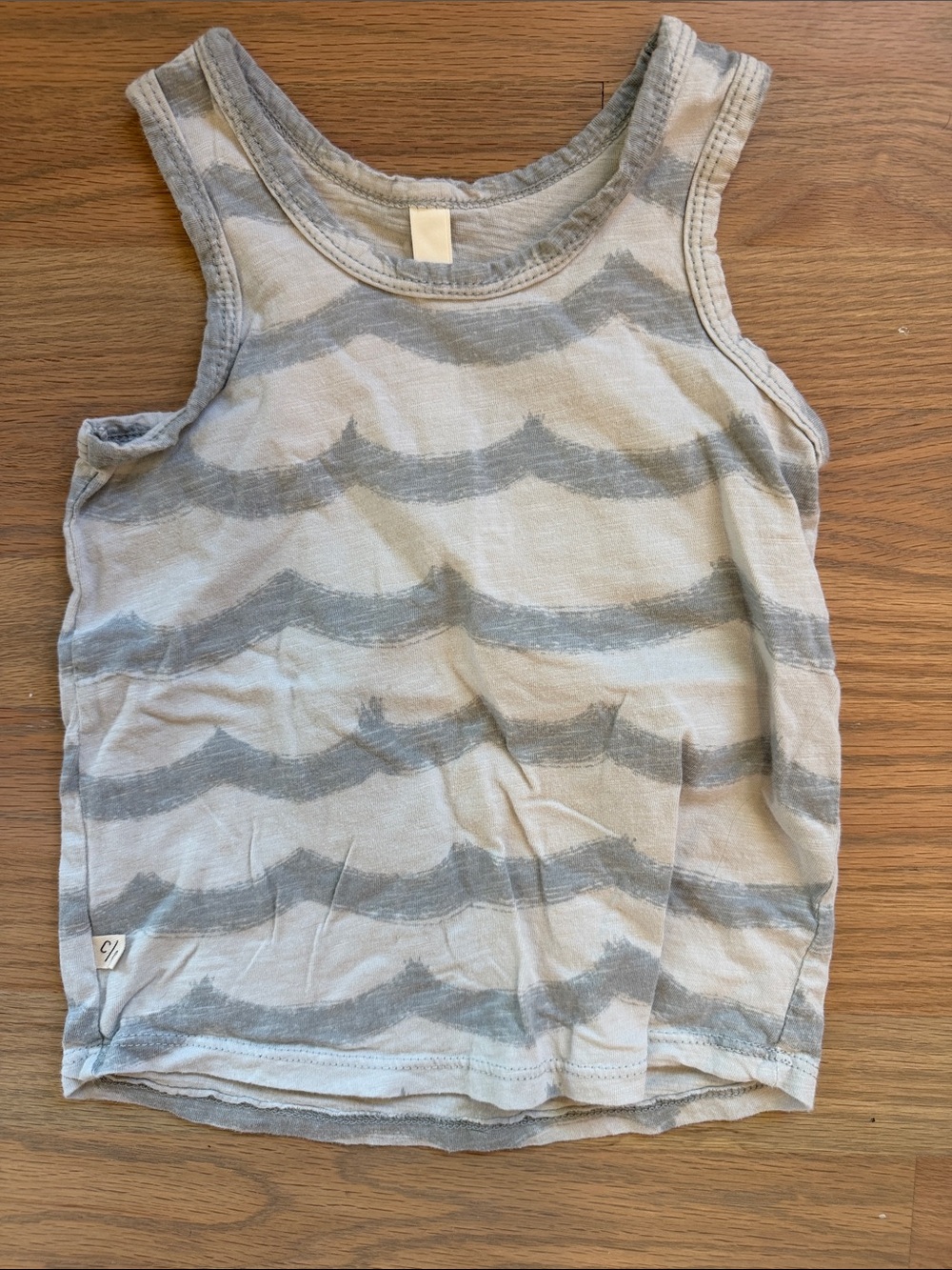 Kids Childhoods Clothing Tank Top in Light Gray Wave Print Boys 4T